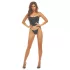 Bombshell - bustier set - leopard print - met string - zwart