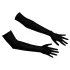 Cottelli - Satijnen handschoenen - zwart - maat S-L