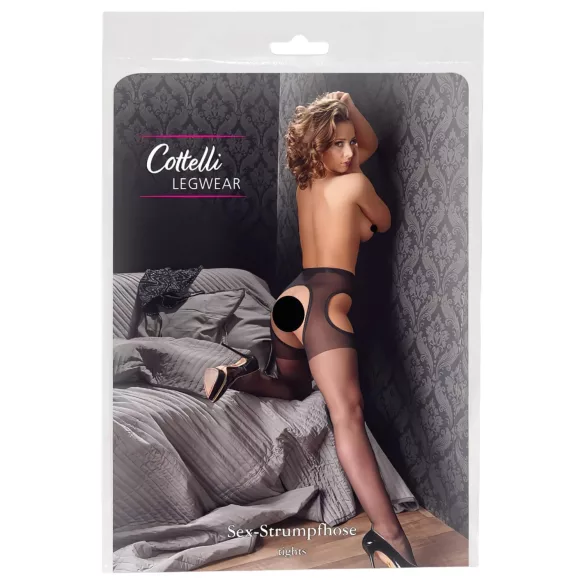 Cottelli - Sex kousen - Zwart - L/XL