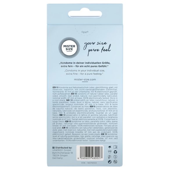 Mister Size - Condooms - Dun & nauw 47mm - 10 stuks