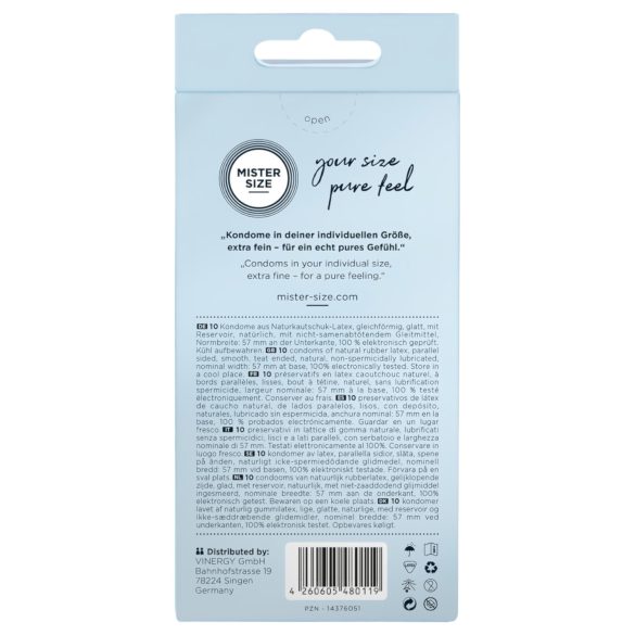 Mister Size - condoom - dun - 57mm - 10 stuks