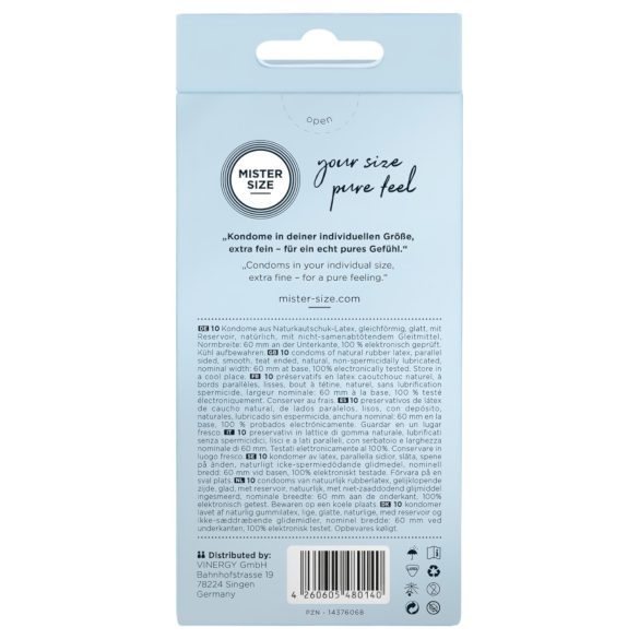 Mister Size - condoom - dun - 60mm - 10 stuks