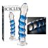Icicles Nr. 5 - spiraal glazen dildo (transparant-blauw)