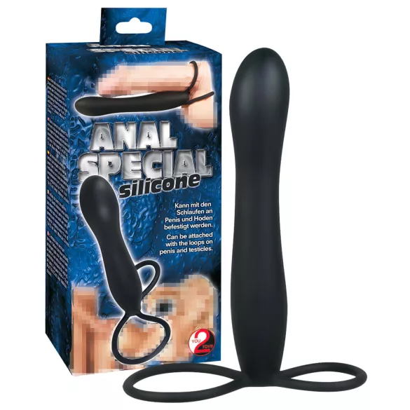 You2Toys - Anale dildo met penisring - zwart