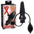 LATEX - opblaasbare grote buttplug - zwart