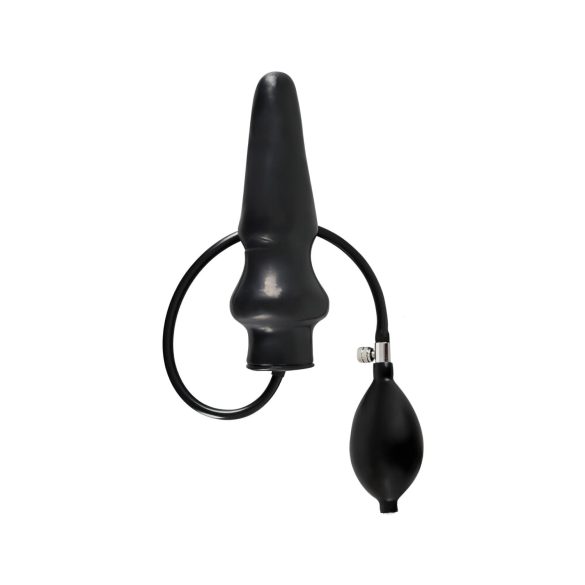 LATEX - opblaasbare grote buttplug - zwart