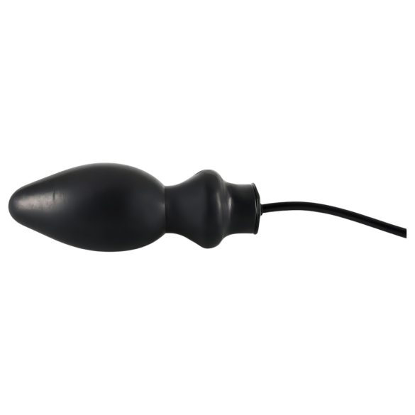 LATEX - opblaasbare grote buttplug - zwart