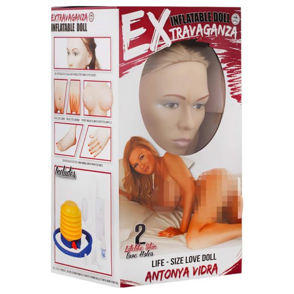 Antonya Vidra - opblaasbare sekspop - half opgetrokken been
