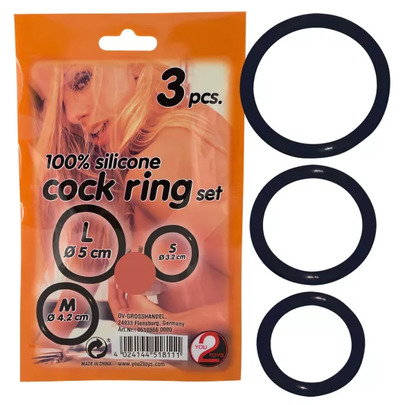 You2Toys - penisring set - siliconen - zwart