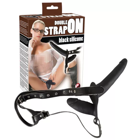 You2Toys - Strap-on dildo duo - siliconen - zwart