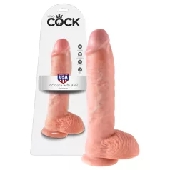 King Cock - dildo met ballen - 25 cm - huidkleur