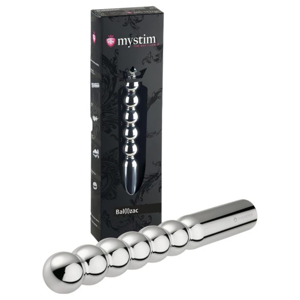 mystim - elektro dildo met bolvormig uiteinde - metaal