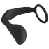 Black Velvets - anale plug met penisring - siliconen - zwart