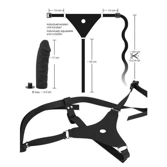 You2Toys - strap-on dildo - siliconen - zwart