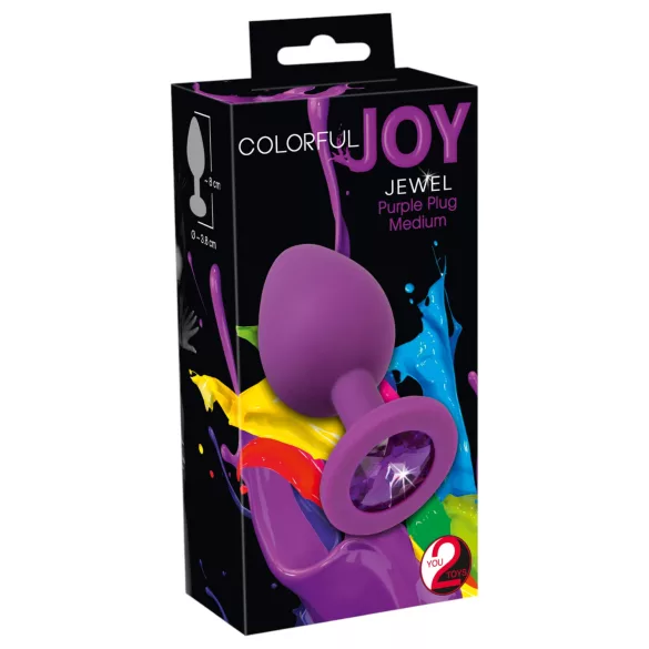 Colorful JOY - siliconen buttplug - medium - paars