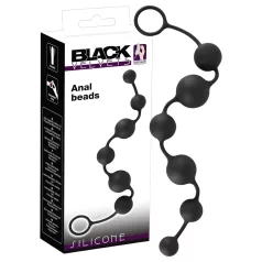 Black Velvets - anale dildo met 6 kralen (zwart)
