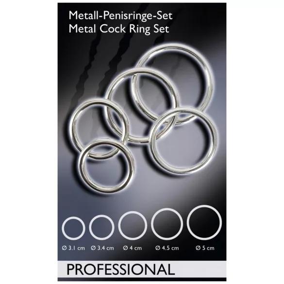 Bad Kitty - metalen penisring set - 5-delig