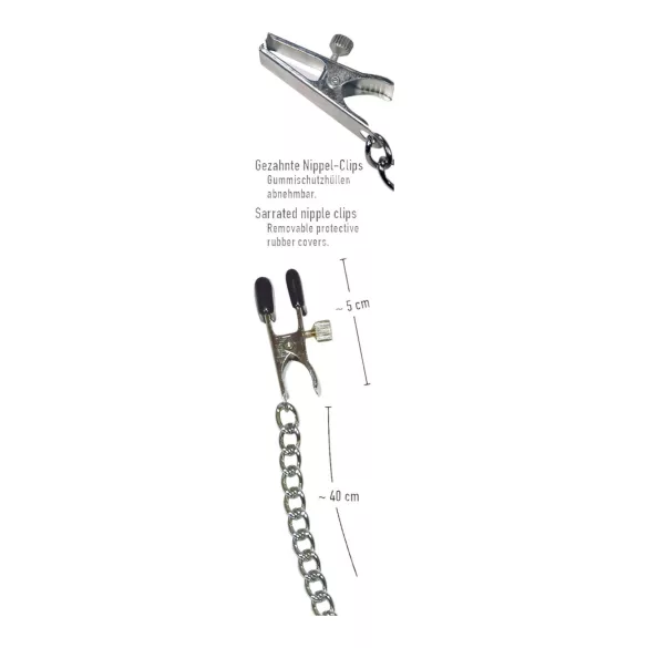 BDSM ketting - verstelbare tepelklemmen - met ketting