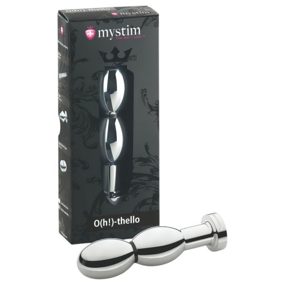 mystim O(h!)-thello - elektro, bolvormige anaal plug (zilver)