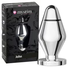 mystim Little John - elektro anaalplug - groot - zilver