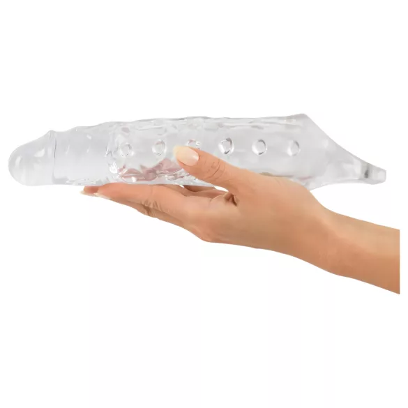 Crystal Skin - penis sleeve met noppen - transparant