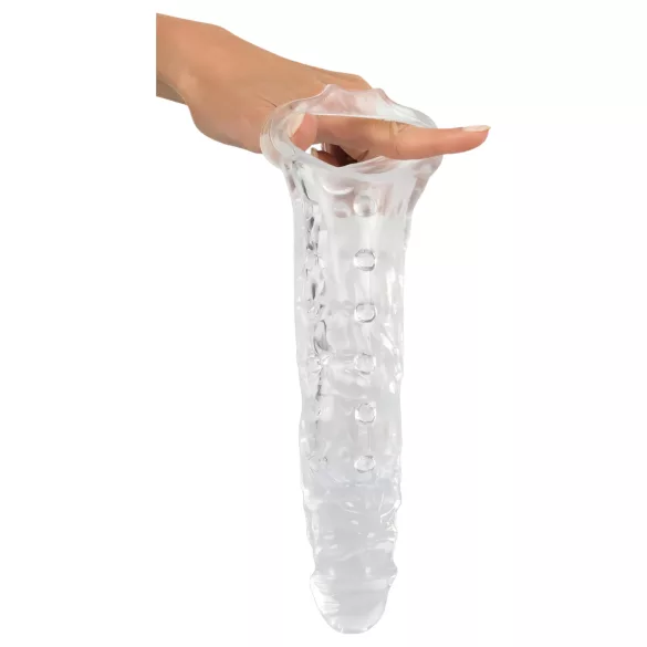 Crystal Skin - penis sleeve met noppen - transparant