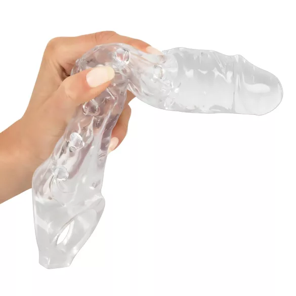 Crystal Skin - penis sleeve met noppen - transparant