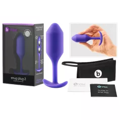 b-Vibe Snug Plug 2 - dubbele kogel-anaalplug (114 g, paars)
