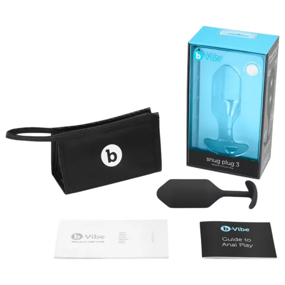 b-vibe - butt plug met dubbele balletjes - 180g - zwart