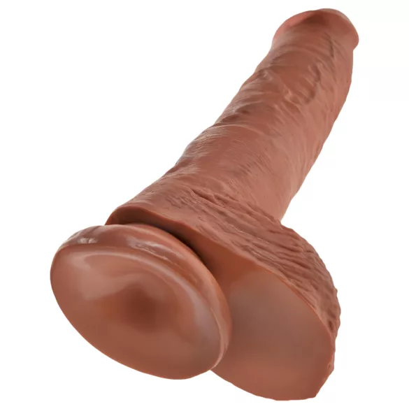 King Cock - realistische dildo met ballen - 25 cm - bruin
