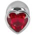 You2Toys - anale buttplug - aluminium met rode diamant - 85g - zilver/rood