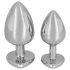 You2Toys - anale buttplug - aluminium met rode diamant - 85g - zilver/rood