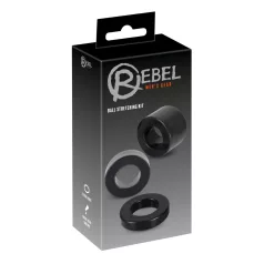 Rebel Ball - penis- en balzakring set - siliconen - zwart