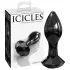Icicles No. 78 - glazen anale plug - kegelvorm - zwart