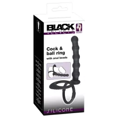 Black Velvets - penisring en anaal dildo - zwart