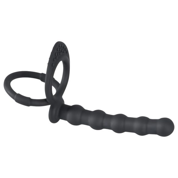 Black Velvets - penisring en anaal dildo - zwart
