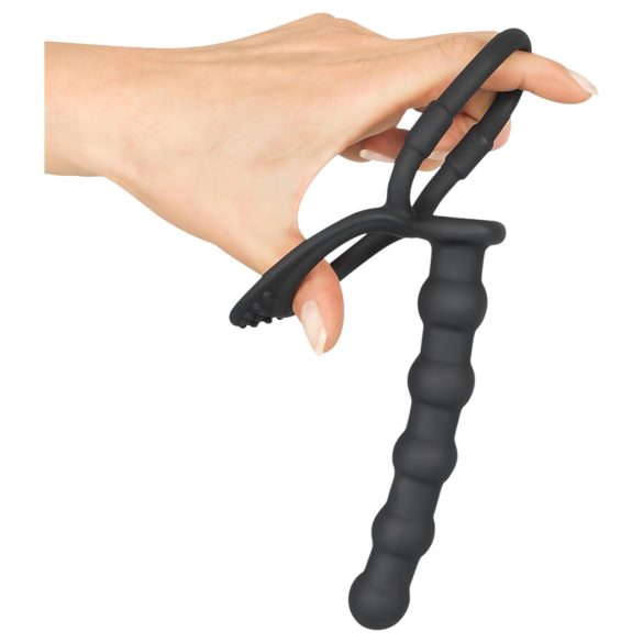 Black Velvets - penisring en anaal dildo - zwart