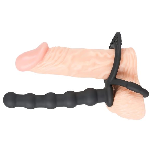 Black Velvets - penisring en anaal dildo - zwart