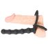Black Velvets - penisring en anaal dildo - zwart