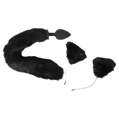 Bad Kitty - anaalplug set met kattenstaart - zwart