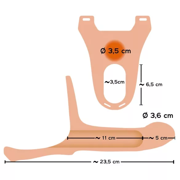 You2Toys - strap-on dildo hollow - huidkleurig
