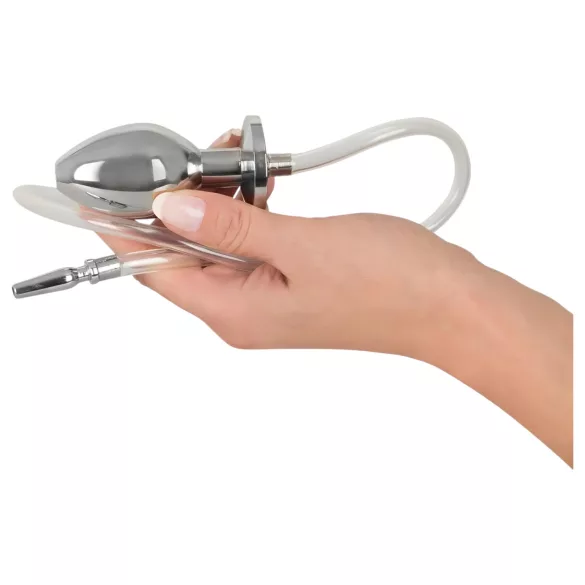 Piss to Ass Plug - holle anaalplug met plasbuis spreider