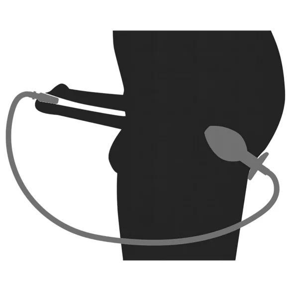 Piss to Ass Plug - holle anaalplug met plasbuis spreider