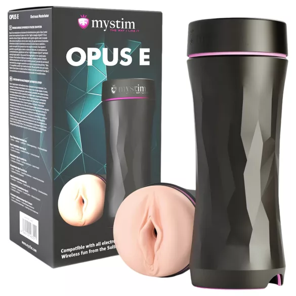 mystim Opus E Vagina - elektrische kunstvagina (naturel-zwart)