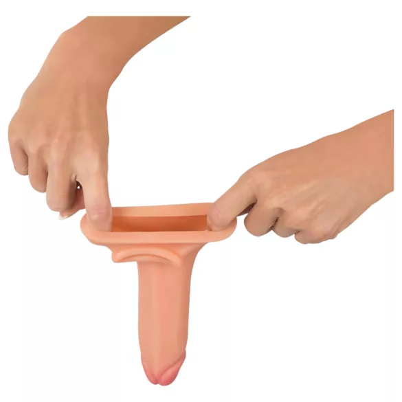 Realistixxx - penisverlengende huls met ring - 19cm - huidkleurig