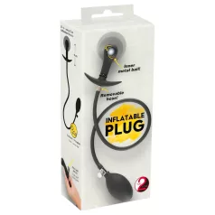   You2Toys - opblaasbare anaalplug met ballen - siliconen - zwart