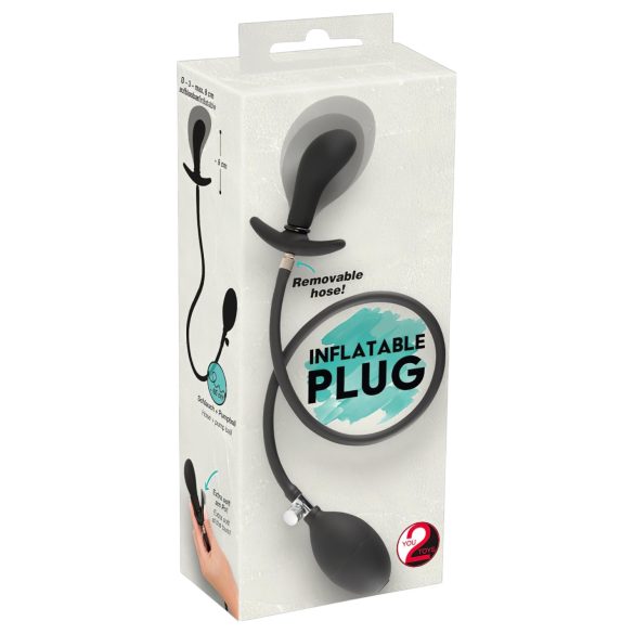 You2Toys - opblaasbare anale plug - zwart