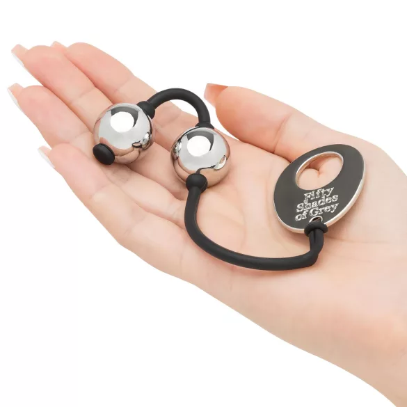 Fifty Shades of Grey - mini geishaballetje - metaal zilver