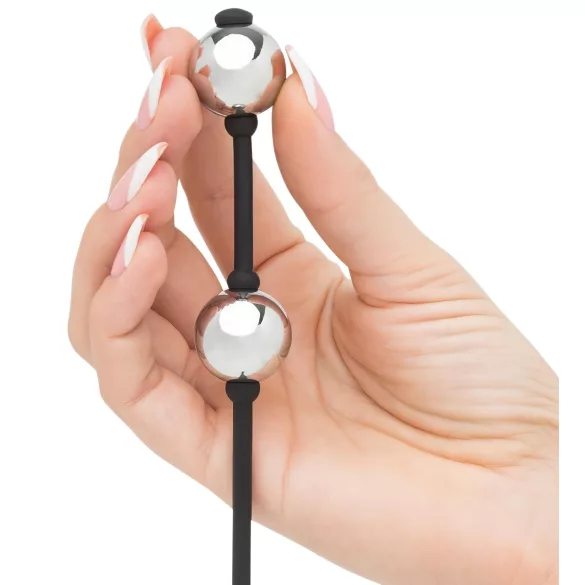 Fifty Shades of Grey - mini geishaballetje - metaal zilver