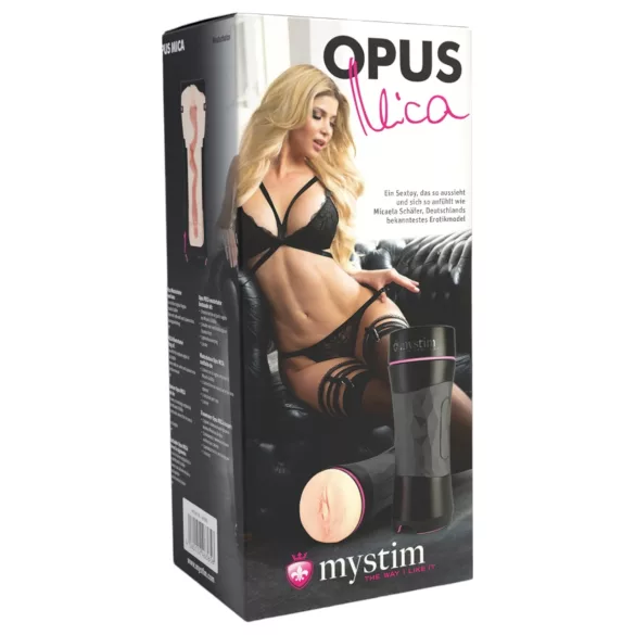 mystim OPUS Mica - realistische kunstvagina masturbator - huidkleur/zwart